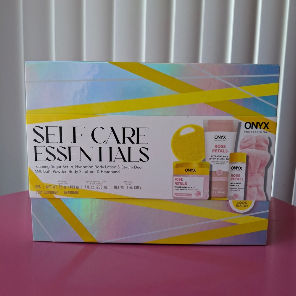 Onyx Professional Sugar Scrub Body Lotion Rose Petals‎ Care Essentials Gift Set